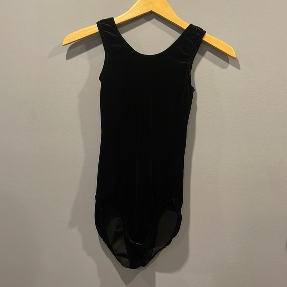 Black velvet leotard. Small Adult
